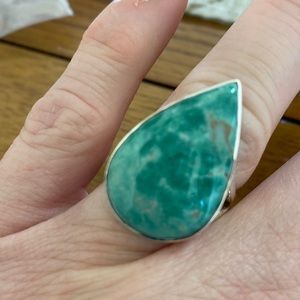 Chrysoprase Sterling silver ring size 8